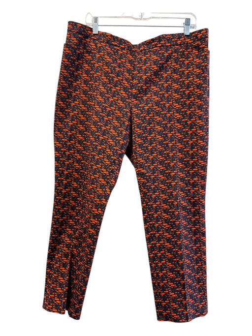 Akris Size 14 Red & Black Cotton Blend Flat Front All Over Print Side Zip Pants Red & Black / 14