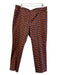 Akris Size 14 Red & Black Cotton Blend Flat Front All Over Print Side Zip Pants Red & Black / 14