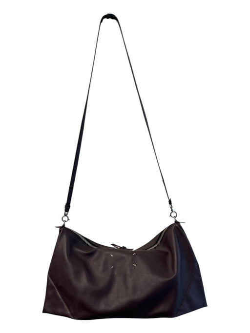 Margiela Chocolate Leather Silver Hardware double zip Multi Way Straps Bag Chocolate / Large