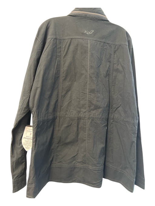 Kuhl Size XL Black Cotton Blend Zip & Button Zip Pocket high neck hood Jacket Black / XL