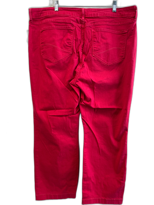 NYDJ Size 18W Red Cotton Stretch 5 Pocket Zipper Fly Ankle Jeans Red / 18W