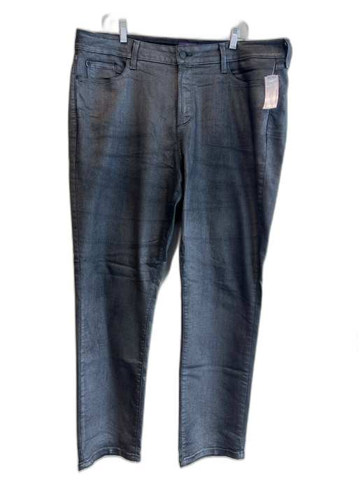 NYDJ Size 20W Gray Cotton Blend Stretch 5 Pocket Zipper Fly Skinny Jeans Gray / 20W