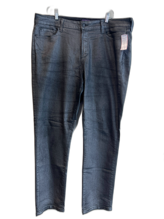 NYDJ Size 20W Gray Cotton Blend Stretch 5 Pocket Zipper Fly Skinny Jeans Gray / 20W