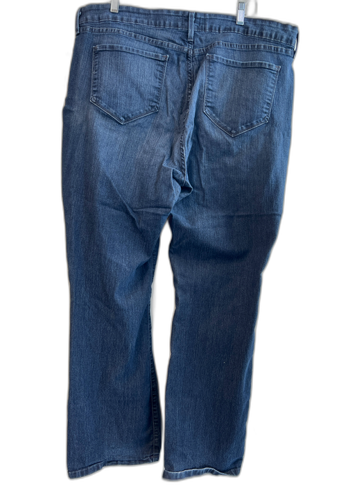 NYDJ Size 20 Blue Cotton Blend Denim 5 Pocket Zipper Fly Wide Leg Jeans Blue / 20