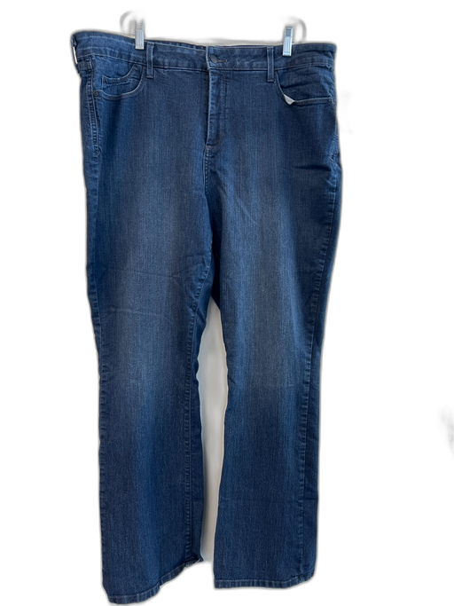NYDJ Size 20 Blue Cotton Blend Denim 5 Pocket Zipper Fly Wide Leg Jeans Blue / 20