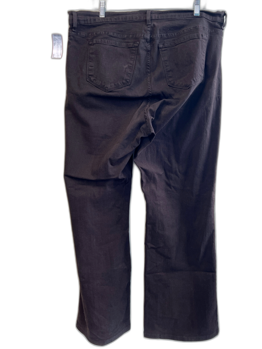 NYDJ Size 18W Brown Cotton Stretch 5 Pocket Zipper Fly Wide Leg Jeans Brown / 18W
