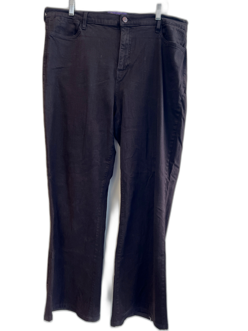 NYDJ Size 18W Brown Cotton Stretch 5 Pocket Zipper Fly Wide Leg Jeans Brown / 18W