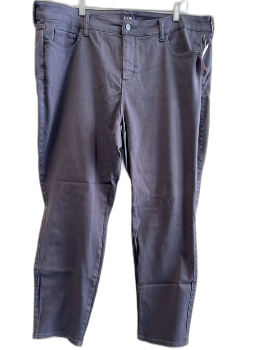 NYDJ Size 18W Gray Cotton Blend Stretch 5 Pocket Zipper Fly Full Length Jeans Gray / 18W