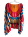 Etro Size One Size Red Multi Silk Arm Holes Semi Sheer Aztec Poncho Top Red Multi / One Size