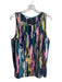 Lafayette 148 Size Large Pink, Blue & Multi Polyester Round Neck Sleeveless Top Pink, Blue & Multi / Large
