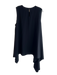 Lafayette 148 Size Large Black Acetate Blend Round Neck Asymetric Tunic Top Black / Large