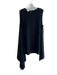 Lafayette 148 Size Large Black Acetate Blend Round Neck Asymetric Tunic Top Black / Large