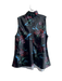 Giorgio Armani Size 50 Black & Multi Silk & Linen High Neck Sleeveless Tunic Top Black & Multi / 50
