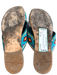 Prada Shoe Size 39.5 Teal & Multi Leather Rhinestone Criss Cross Flat Shoes Teal & Multi / 39.5