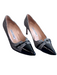 Manolo Blahnik Shoe Size 39.5 Black & White Patent Leather Fabric Pump Shoes Black & White / 39.5