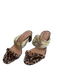 Aquazzura Shoe Size 39.5 Brown & Gold Suede Multi Strap Animal Print Shoes Brown & Gold / 39.5