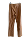 Neto Size 4 Tan Leather Side Zip Straight Cut Seam Detail Pants Tan / 4