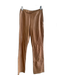 Neto Size 4 Tan Leather Side Zip Straight Cut Seam Detail Pants Tan / 4