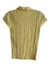 Ralph Lauren Size S Yellow 100% Cotton Cable Knit Cap Sleeve Collared Top Yellow / S