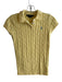 Ralph Lauren Size S Yellow 100% Cotton Cable Knit Cap Sleeve Collared Top Yellow / S