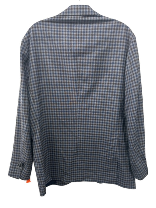 Sartoria Condotti Made in Italy Gray & Brown Wool Plaid Patch Pocket Blazer Gray & Brown / 52
