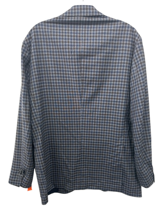 Sartoria Condotti Made in Italy Gray & Brown Wool Plaid Patch Pocket Blazer Gray & Brown / 52