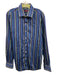 Robert Graham Size XL Purple & Blue Print Cotton Striped Men's Long Sleeve Shirt Purple & Blue Print / XL