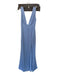 NBD Size S Periwinkle Polyester Sleeveless V Neck High Slit Gown Periwinkle / S