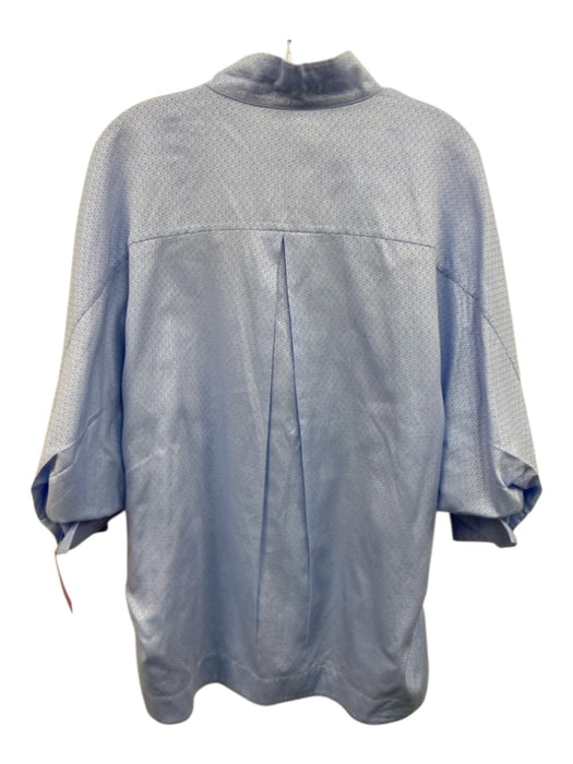 CH Carolina Herrera Size L Light blue & white Cotton 1/2 Sleeve Logo Top Light blue & white / L