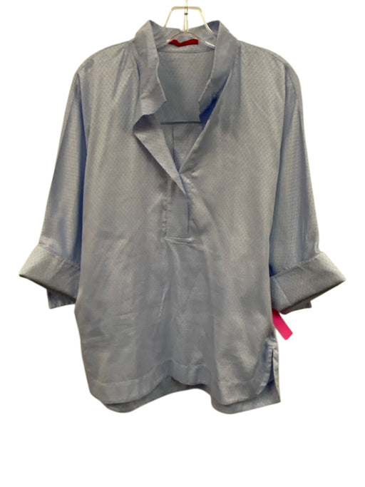 CH Carolina Herrera Size L Light blue & white Cotton 1/2 Sleeve Logo Top Light blue & white / L