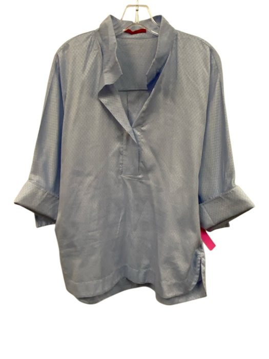 CH Carolina Herrera Size L Light blue & white Cotton 1/2 Sleeve Logo Top Light blue & white / L
