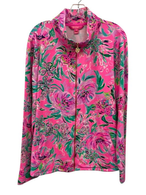 Lilly Pulitzer Size XXL Pink, Green, Purple Cotton & Spandex Long Sleeve Jacket Pink, Green, Purple / XXL
