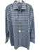 Kiton Size XL White & Blue Cotton All Over Print Button Down Long Sleeve Shirt White & Blue / XL