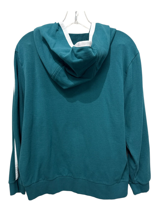 Escada Sport Size L/XL Teal & White Cotton Logo Hoodie Full Zip Pant Set Teal & White / L/XL