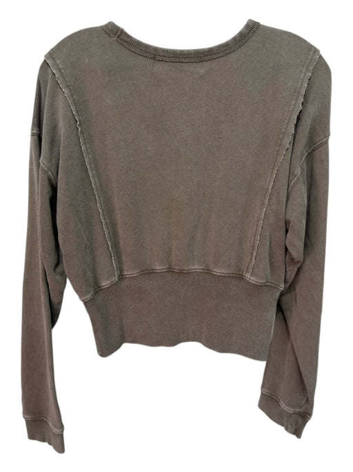 Vintage Havana Size S/M Taupe Brown Cotton Blend Elastic Waist Raw Hem Pant Set Taupe Brown / S/M