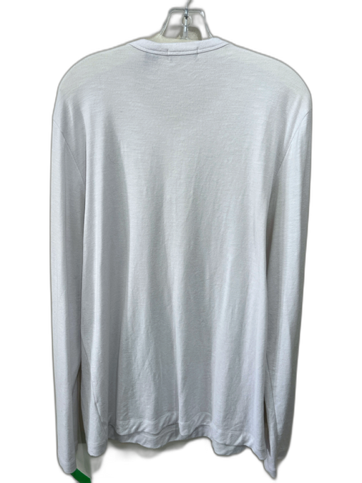 Theory Size XL White Modal Solid Henley Men's Long Sleeve Shirt White / XL