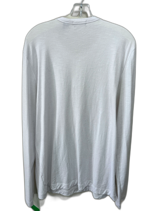 Theory Size XL White Modal Solid Henley Men's Long Sleeve Shirt White / XL