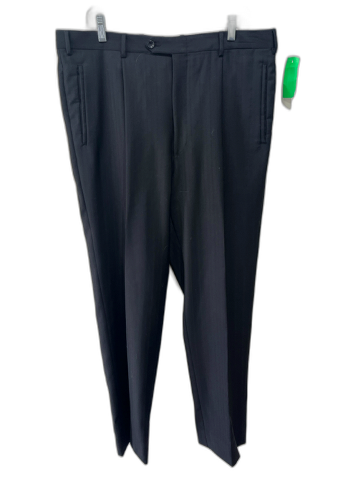 No Brand Size 52 Black Rayon Solid Zip Fly Men's Pants Black / 52