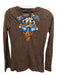 JWLA Size S Brown & Multi Cotton Embroidered Long Sleeve V Neck Top Brown & Multi / S
