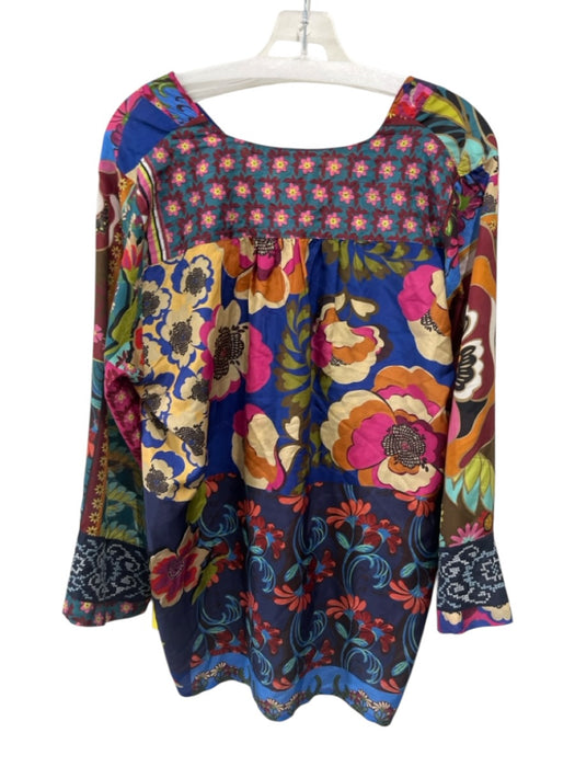 Johnny Was Size L Multicolor Silk Patchwork Top Multicolor / L