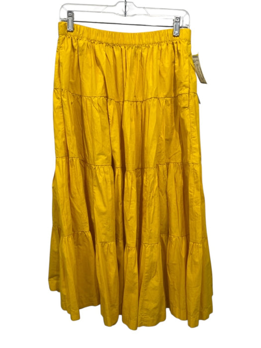 J. Crew Size S Yellow Cotton Elastic Waist Pockets Tiered Skirt Yellow / S