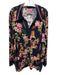 Johnny Was Size L/XL Black & Multi Rayon floral print Collared Top Black & Multi / L/XL