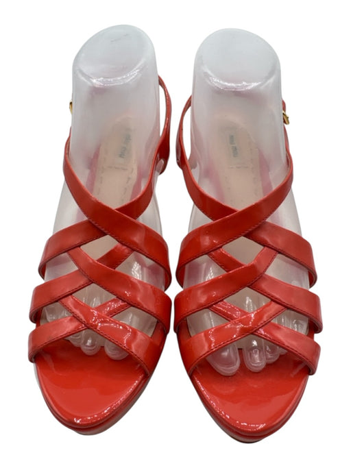 Miu Miu Shoe Size 41 coral Leather Patent Slingback Sandals coral / 41