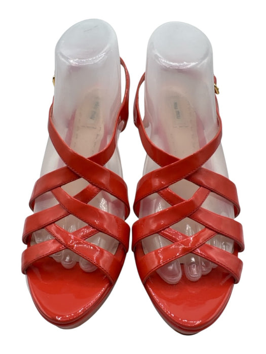 Miu Miu Shoe Size 41 coral Leather Patent Slingback Sandals coral / 41