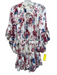 Misa Size S White, Red, Blue Viscose floral print Ruffle Tie Detail Tiered Dress White, Red, Blue / S