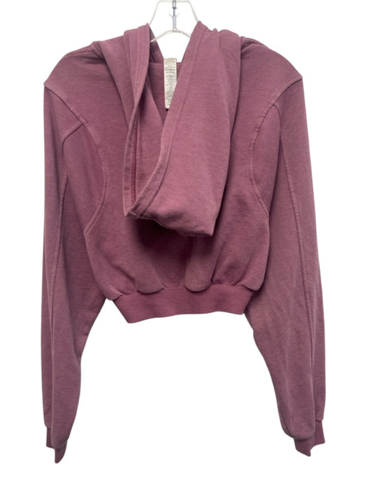 Alo Size S Pink Cotton & Polyester Cropped Zip Up Jacket Pink / S