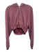 Alo Size S Pink Cotton & Polyester Cropped Zip Up Jacket Pink / S