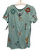 Johnny Was Size S Aqua & Multi Cotton Embroidered V Neck Top Aqua & Multi / S