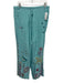 Biya Johnny Was Size S Aqua Cupra & Rayon Drawstring Waist Embroidered Pants Aqua / S
