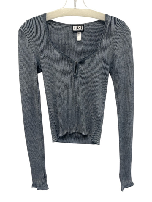 Diesel Size S Navy Purple Cotton Ribbed Silvertone hardware Top Navy Purple / S